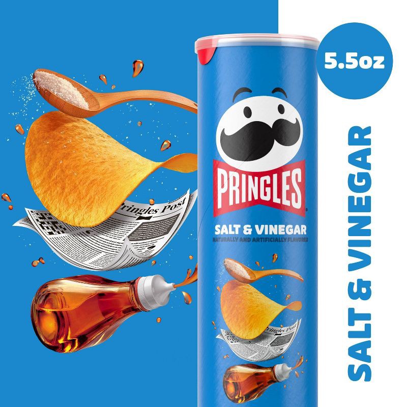 slide 3 of 10, Pringles Salt & Vinegar Potato Crisps Chips - 5.5oz, 5.5 oz