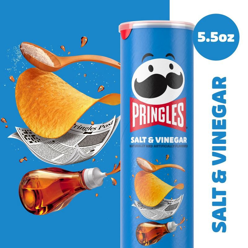 slide 5 of 10, Pringles Salt & Vinegar Potato Crisps Chips - 5.5oz, 5.5 oz