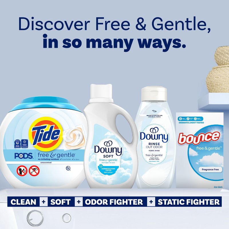 slide 9 of 10, Downy Free & Gentle HE Compatible Ultra Liquid Fabric Softener - 66 fl oz, 66 fl oz