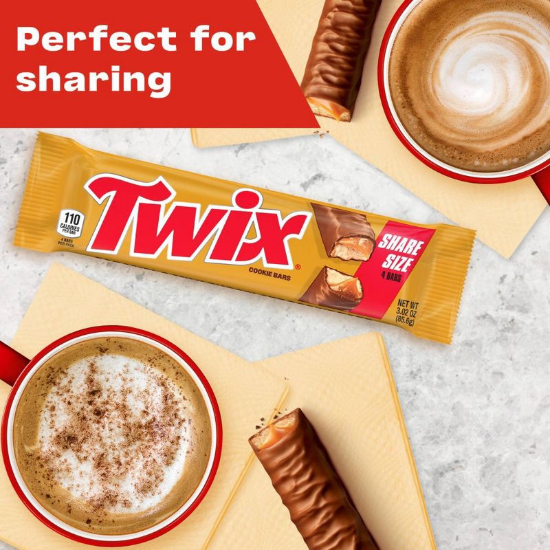 slide 7 of 10, Twix Chocolate Caramel Candy Cookie Bars Sharing Size - 3.02oz, 3.02 oz