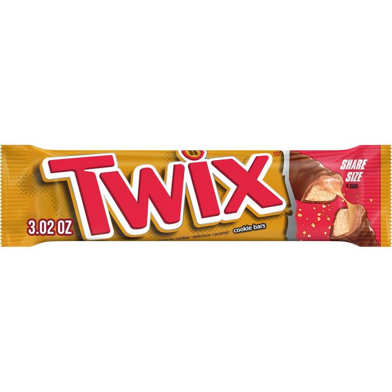 slide 1 of 8, Twix Chocolate Caramel Candy Cookie Bars Sharing Size - 3.02oz, 3.02 oz