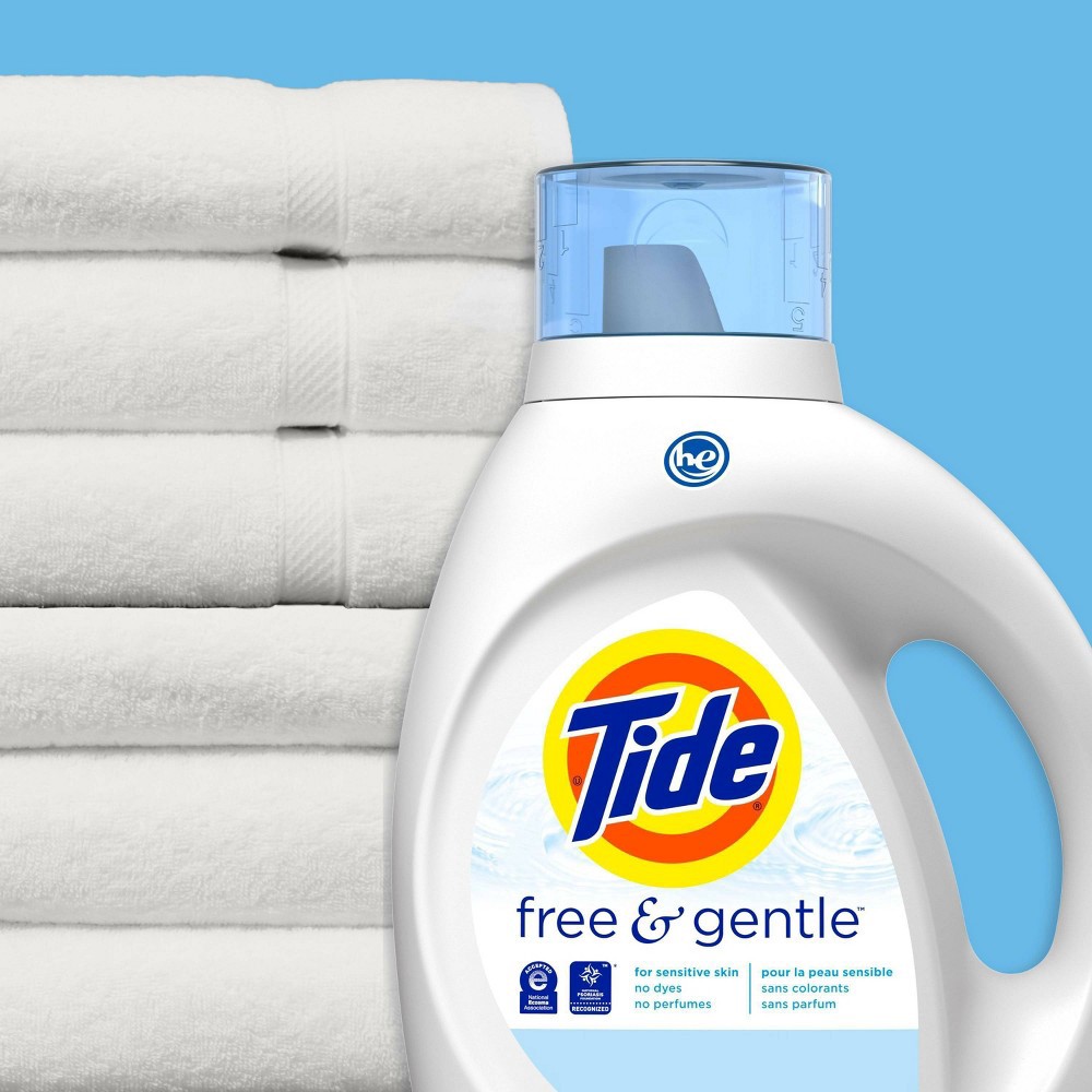 slide 4 of 7, Tide High Efficiency Liquid Laundry Detergent - Free & Gentle - 92 fl oz, 92 fl oz