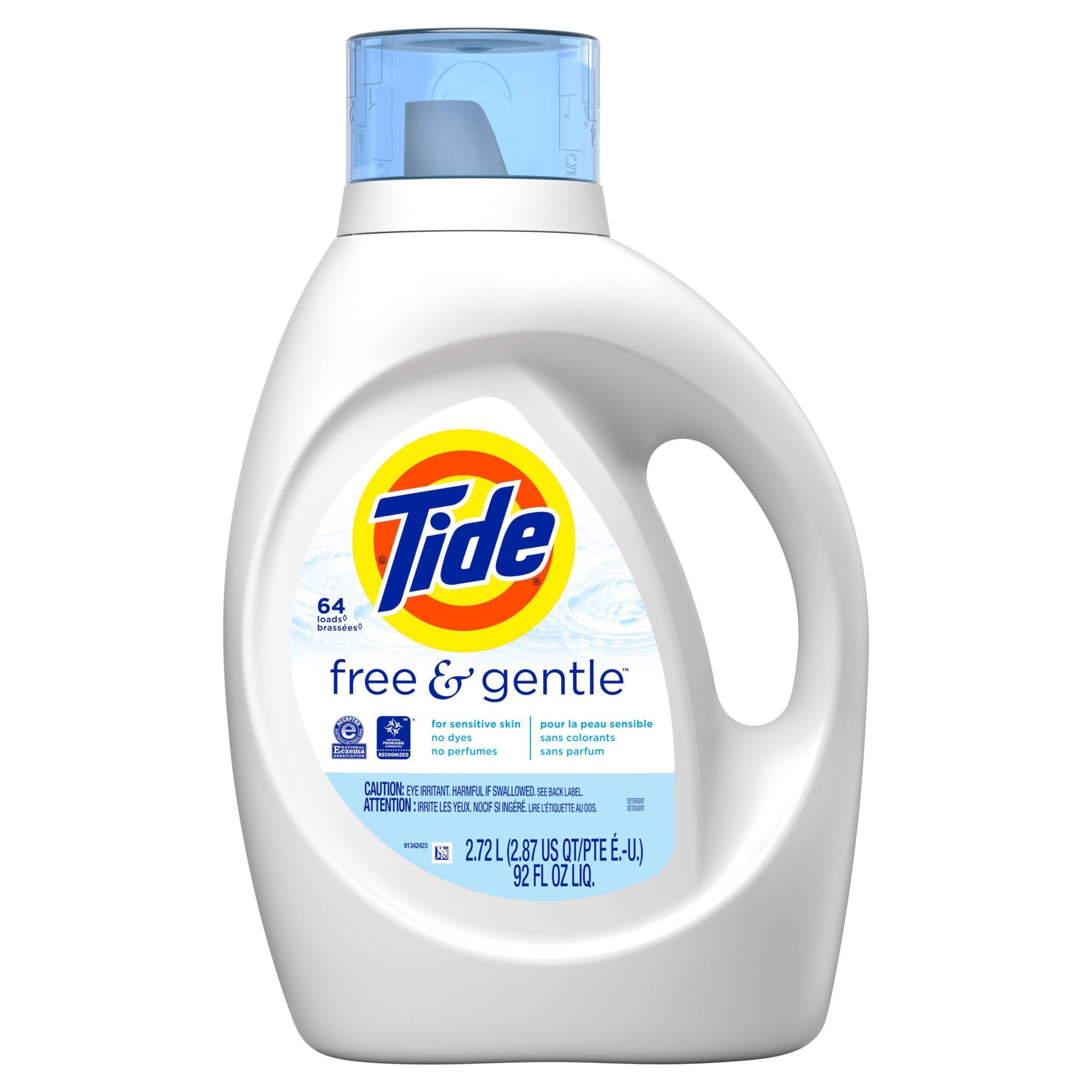 slide 1 of 7, Tide High Efficiency Liquid Laundry Detergent - Free & Gentle - 92 fl oz, 92 fl oz