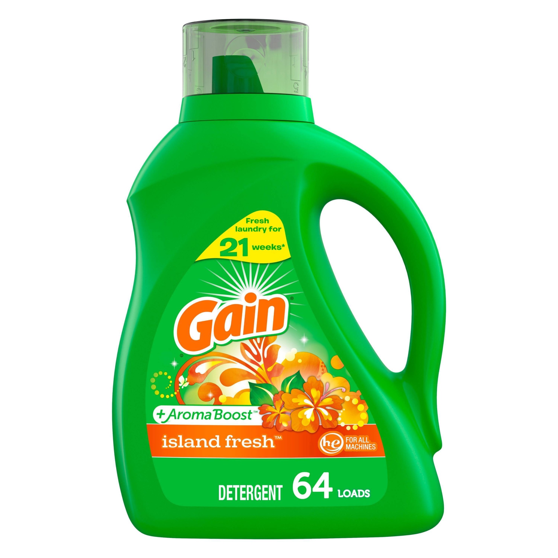 slide 1 of 9, Gain + Aroma Boost Island Fresh Scent HE Compatible Liquid Laundry Detergent - 92 fl oz, 92 fl oz