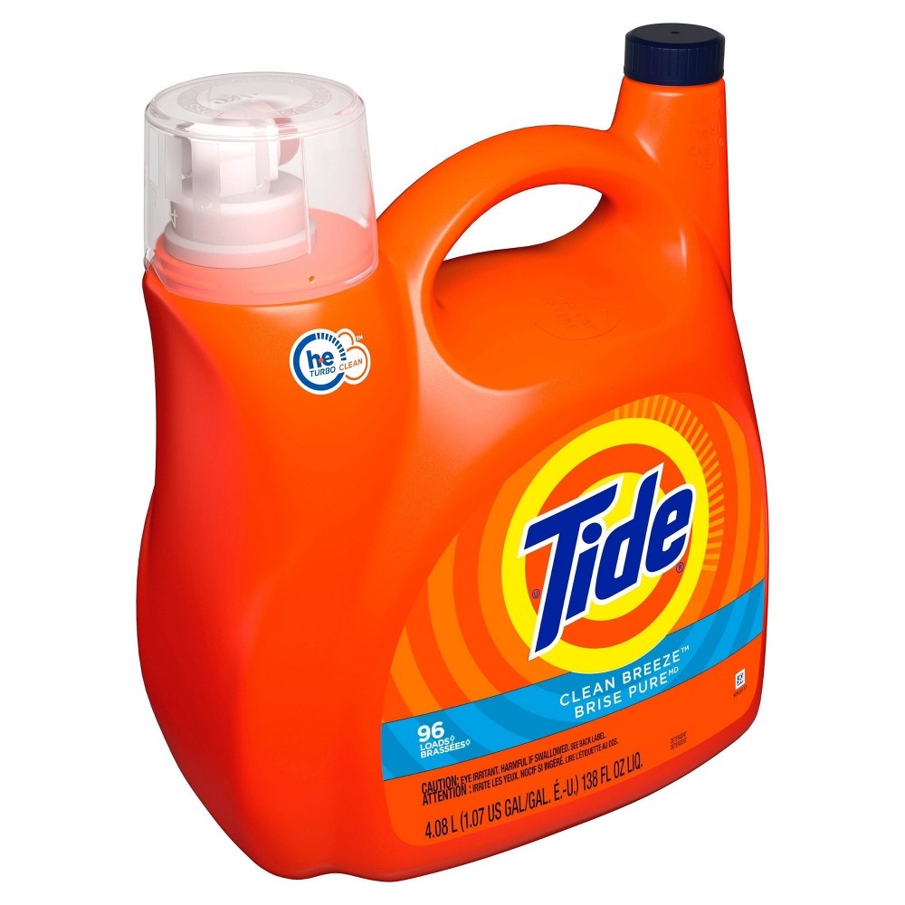 slide 2 of 8, Tide Clean Breeze Scent High Efficiency Liquid Laundry Detergent - 138 fl oz, 138 fl oz