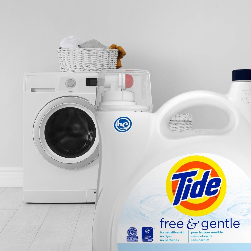 slide 4 of 7, Tide High Efficiency Liquid Laundry Detergent - Free & Gentle - 138 fl oz, 138 fl oz