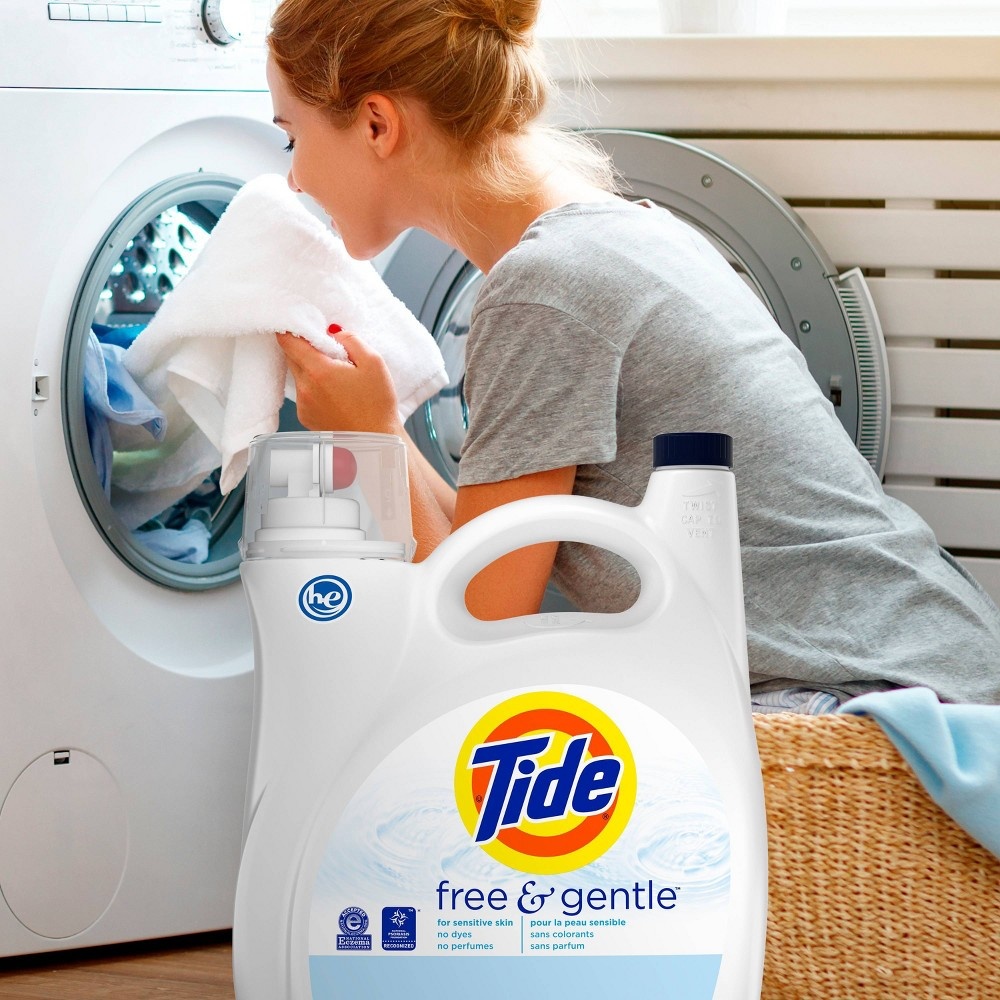 slide 7 of 7, Tide High Efficiency Liquid Laundry Detergent - Free & Gentle - 138 fl oz, 138 fl oz