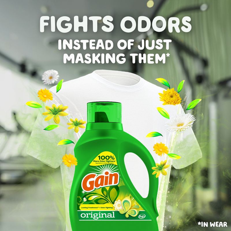 slide 2 of 13, Gain Original HE Concentrated Liquid Laundry Detergent 32 Loads - 46 fl oz, 46 fl oz