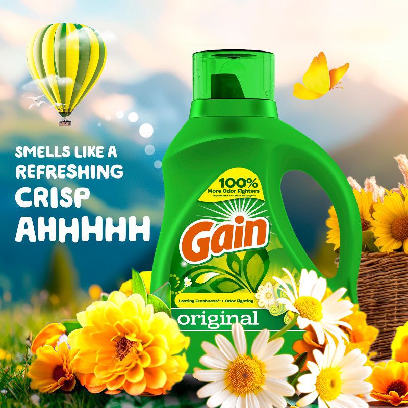 slide 5 of 13, Gain Original HE Concentrated Liquid Laundry Detergent 32 Loads - 46 fl oz, 46 fl oz