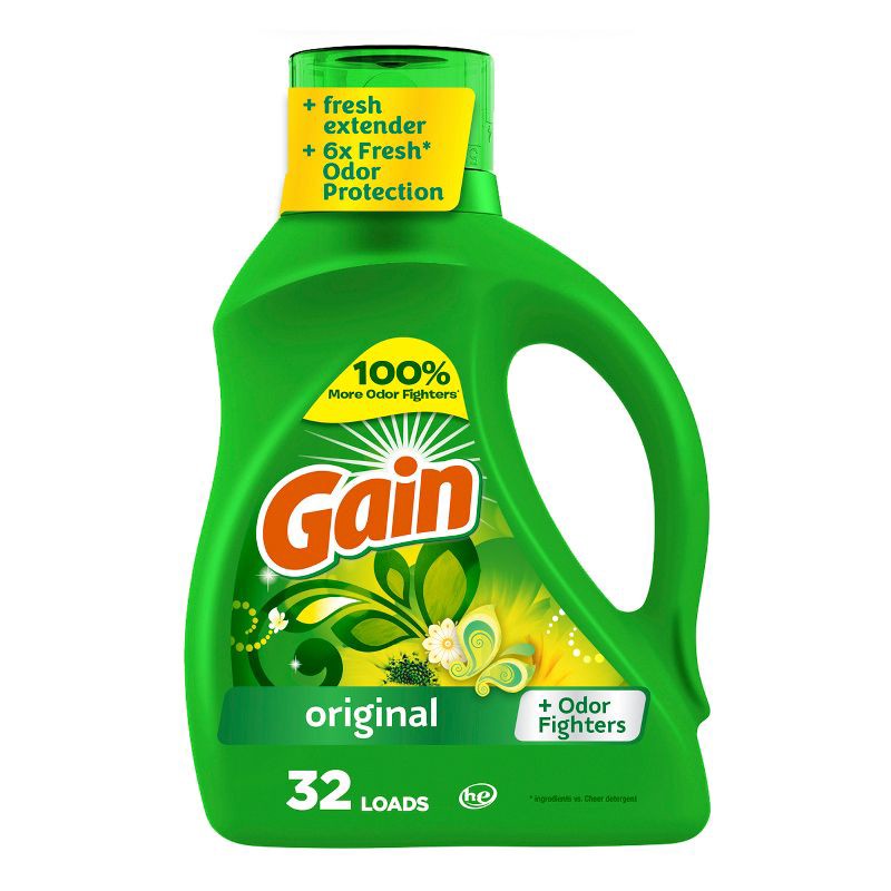 slide 1 of 13, Gain Original HE Concentrated Liquid Laundry Detergent 32 Loads - 46 fl oz, 46 fl oz