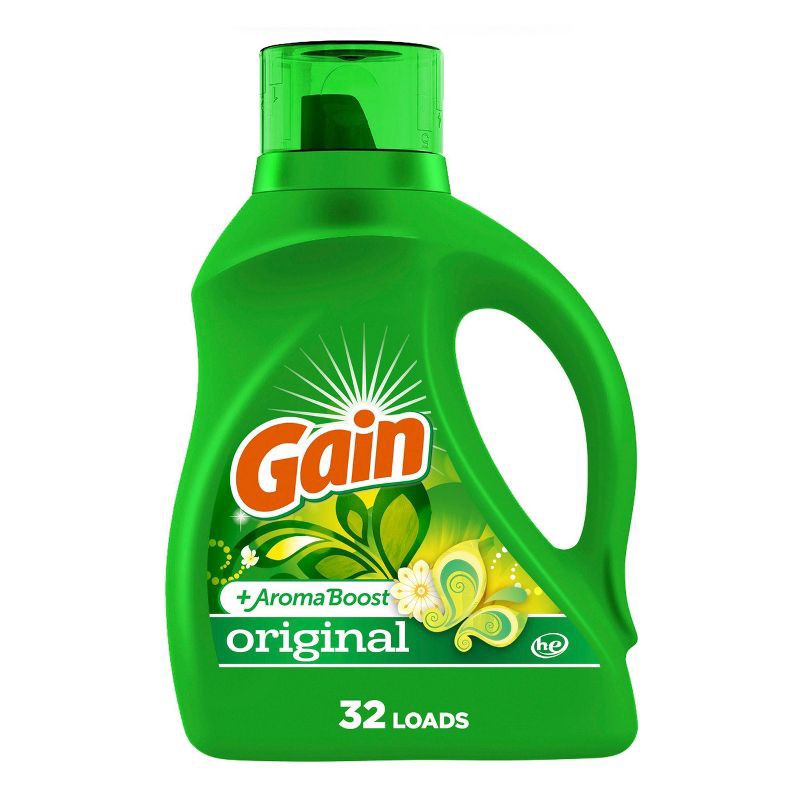 slide 1 of 9, Gain + Aroma Boost Original Scent HE Compatible Liquid Laundry Detergent Soap - 46 fl oz, 46 fl oz