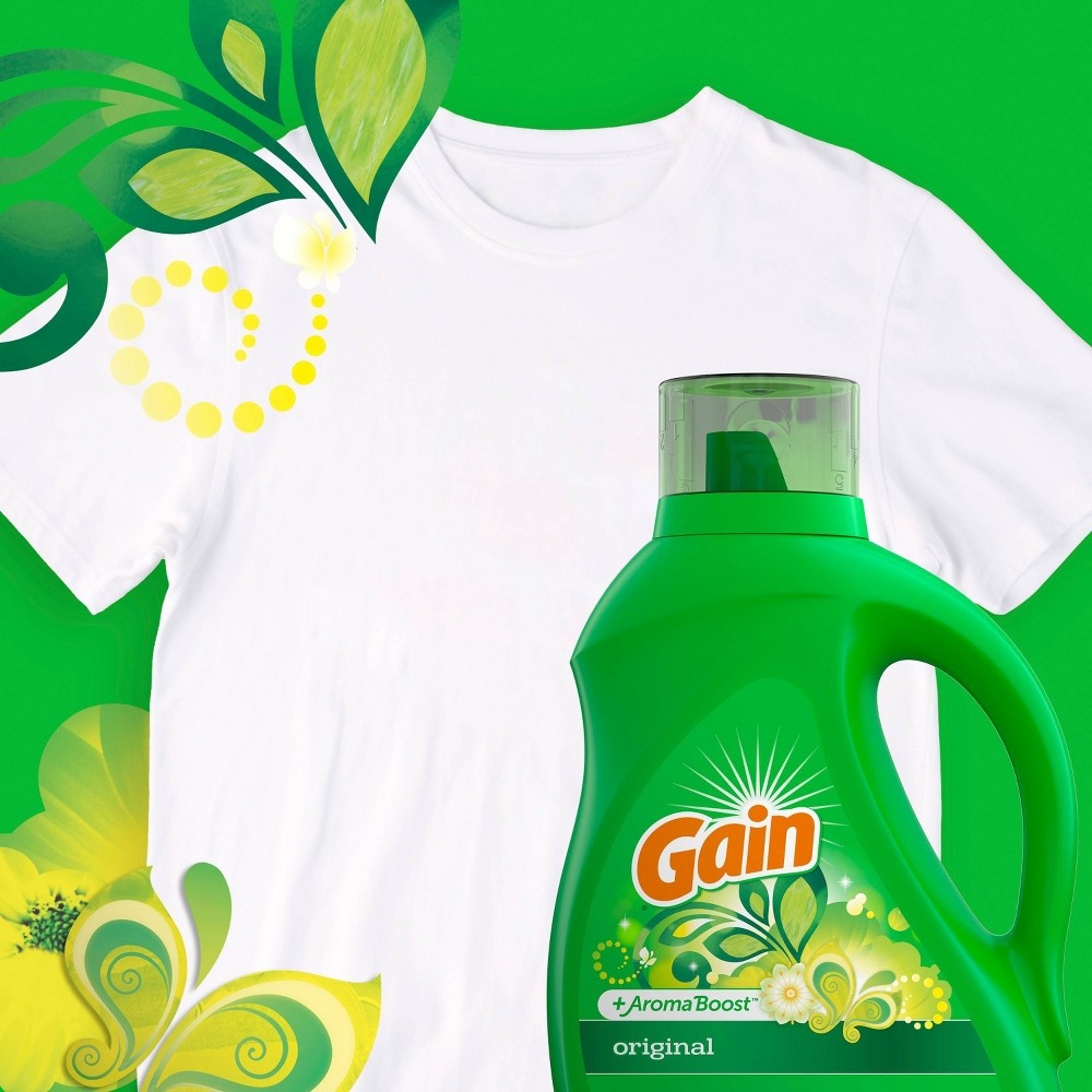 slide 3 of 8, Gain + Aroma Boost Original Scent HE Compatible Liquid Laundry Detergent - 92 fl oz, 92 fl oz