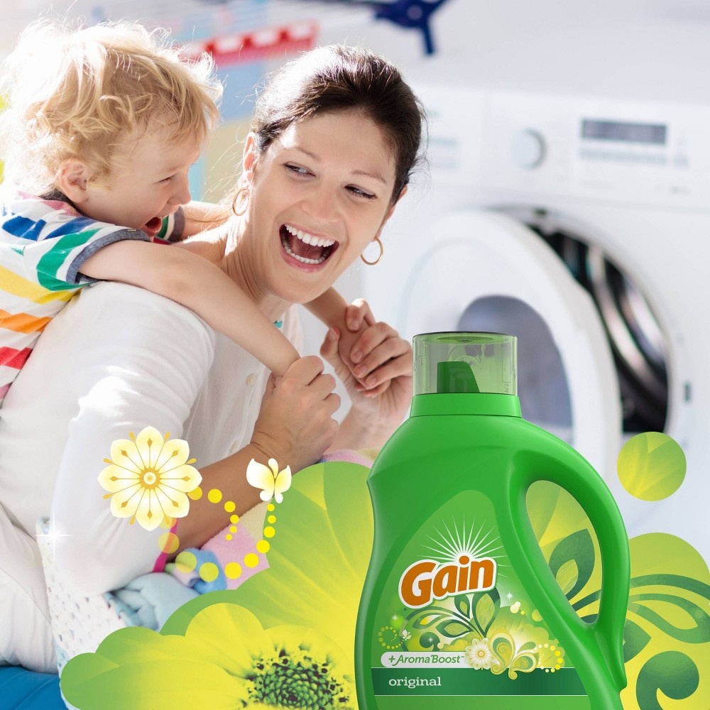slide 2 of 8, Gain + Aroma Boost Original Scent HE Compatible Liquid Laundry Detergent - 92 fl oz, 92 fl oz