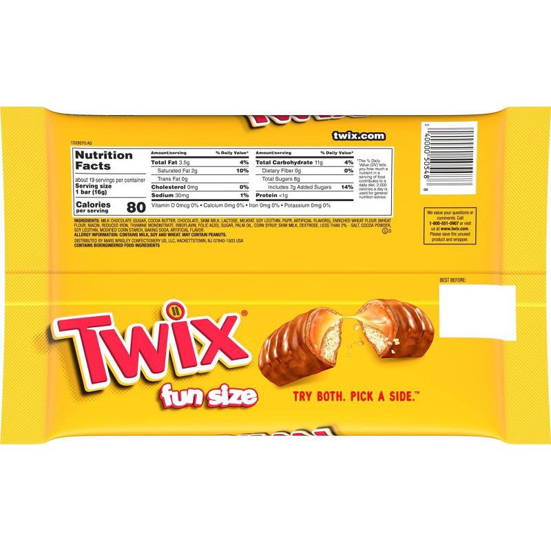 slide 9 of 9, Twix Fun Size Caramel Chocolate Cookie Bar Candy - 10.83oz, 10.83 oz