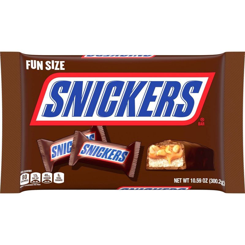 slide 2 of 10, Snickers Fun Size Chocolate Candy Bars - 10.59oz, 10.59 oz