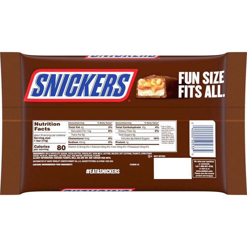 slide 5 of 5, Snickers Fun Size Chocolate Candy Bars - 10.59oz, 10.59 oz