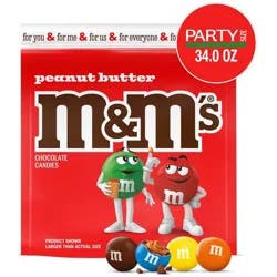 M&M's Party Size Peanut Butter Chocolate Candy - 34oz