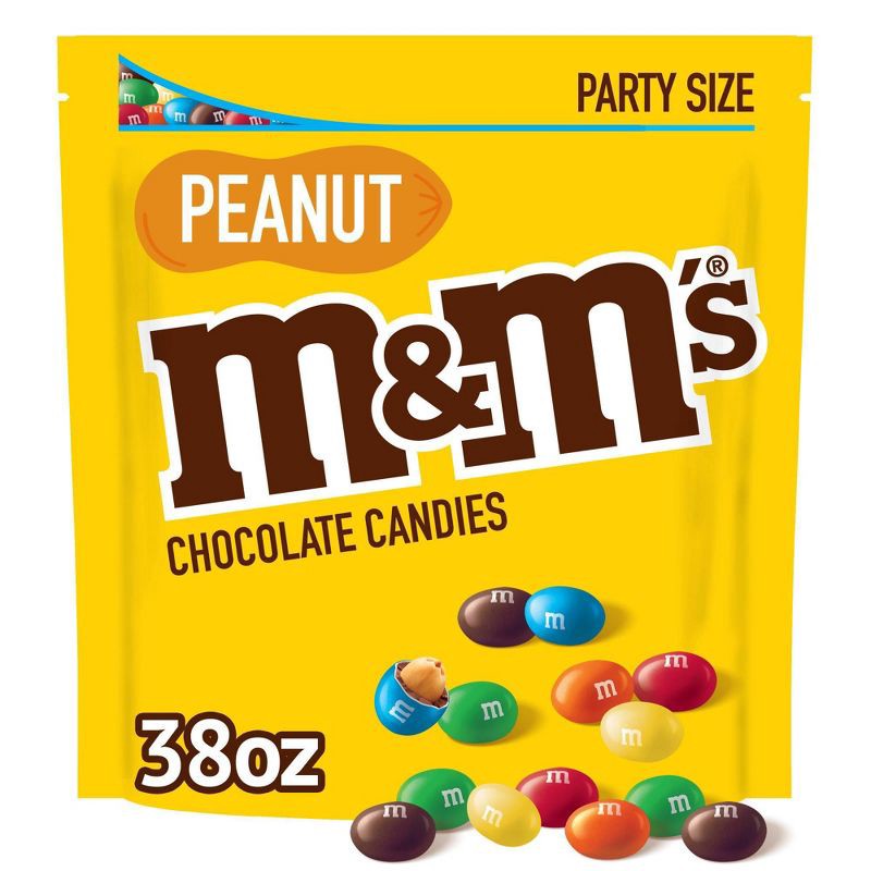 slide 1 of 9, M&M's Party Size Peanut Chocolate Candy - 38oz, 38 oz