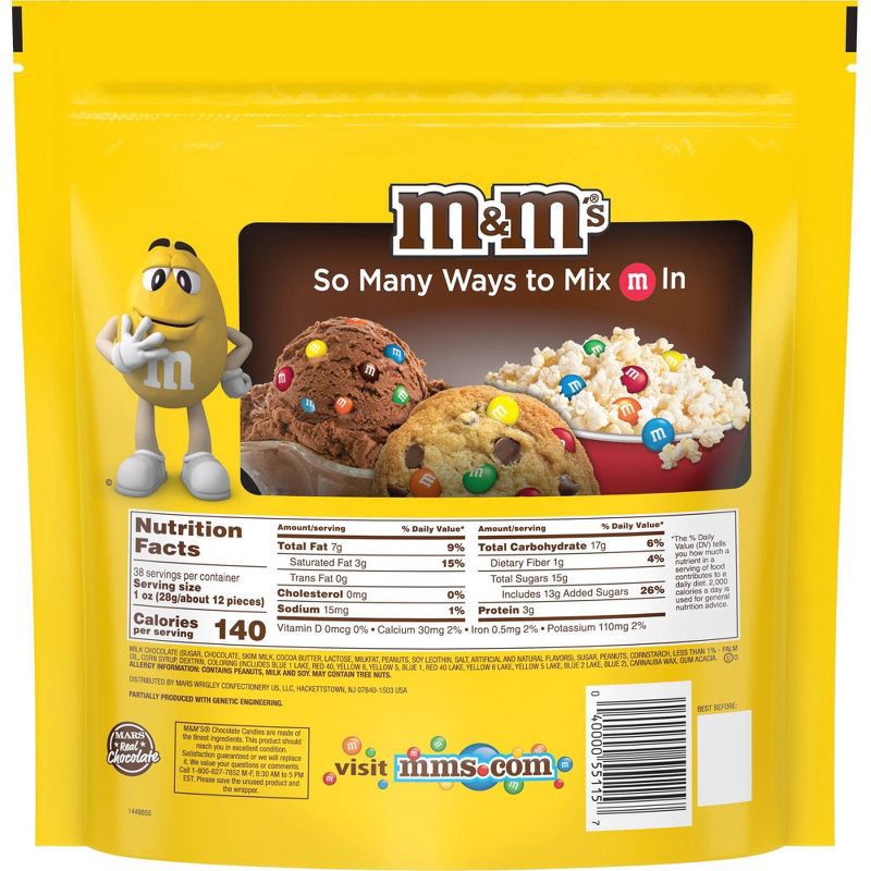 slide 4 of 9, M&M's Party Size Peanut Chocolate Candy - 38oz, 38 oz