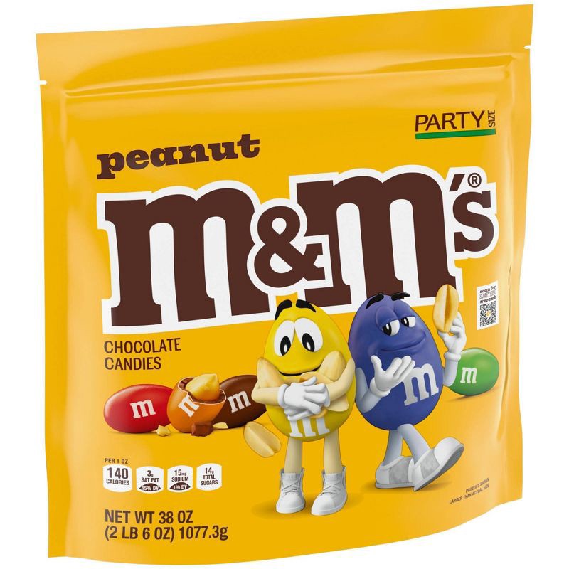 slide 10 of 12, M&M's Party Size Peanut Chocolate Candy - 38oz, 38 oz