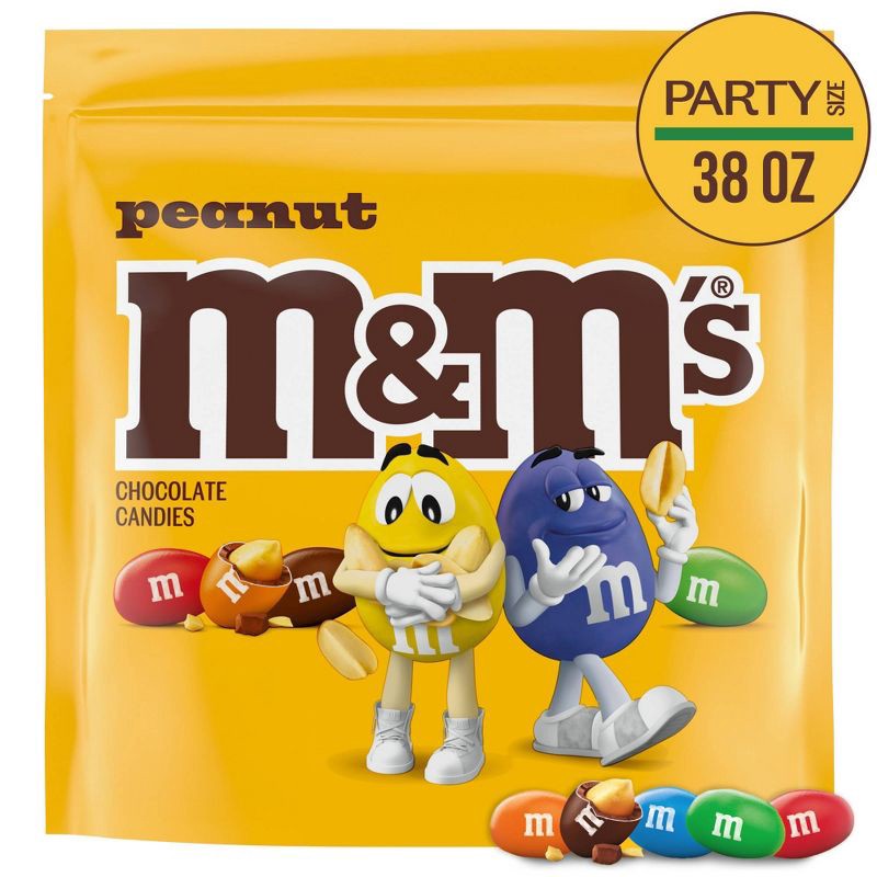 slide 1 of 12, M&M's Party Size Peanut Chocolate Candy - 38oz, 38 oz