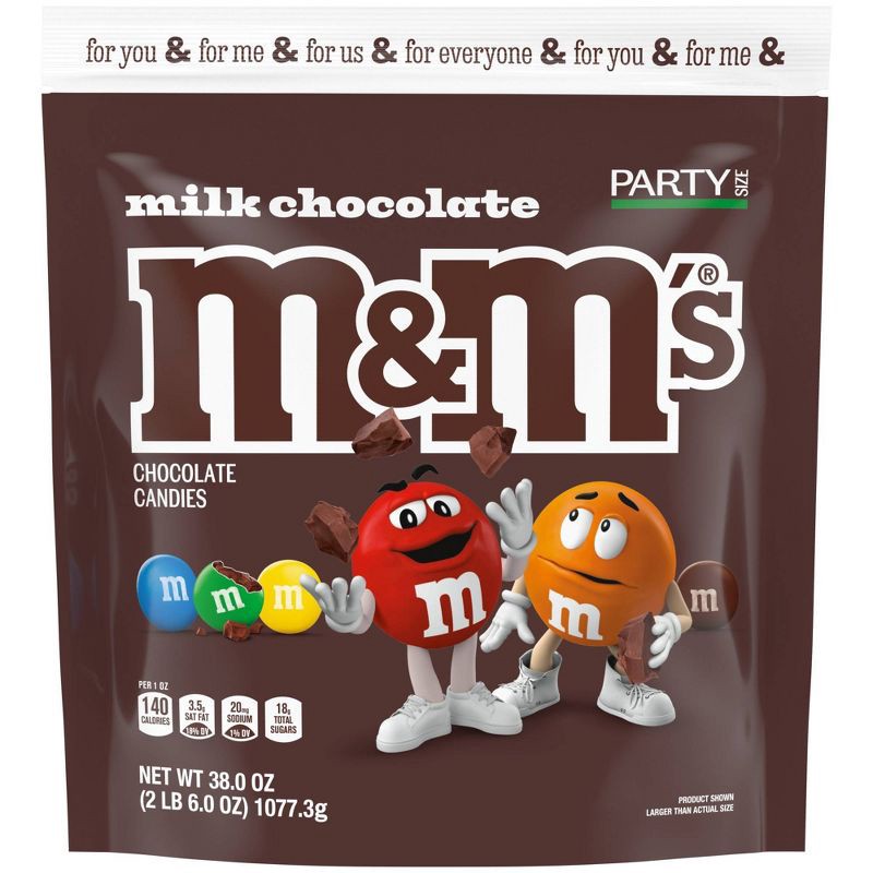 slide 2 of 11, M&M's Party Size Milk Chocolate Candy - 38oz, 38 oz