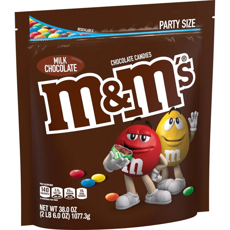 slide 6 of 7, M&M's Party Size Milk Chocolate Candy - 38oz, 38 oz