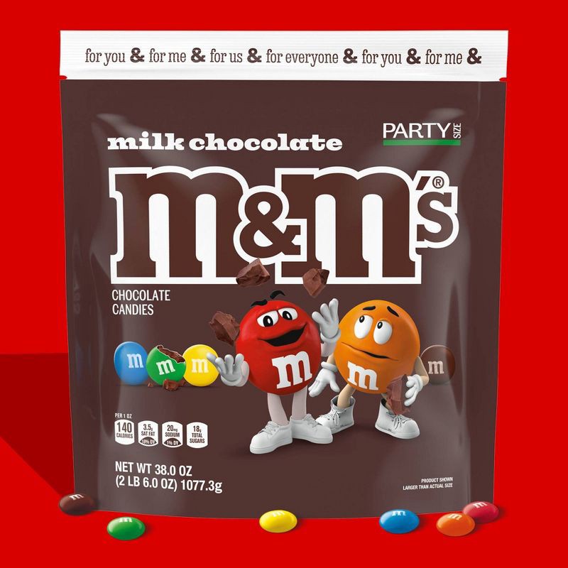 slide 6 of 11, M&M's Party Size Milk Chocolate Candy - 38oz, 38 oz