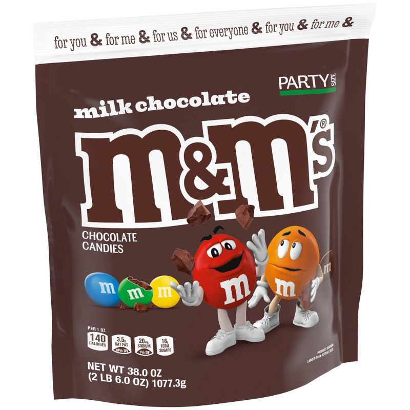 slide 8 of 11, M&M's Party Size Milk Chocolate Candy - 38oz, 38 oz