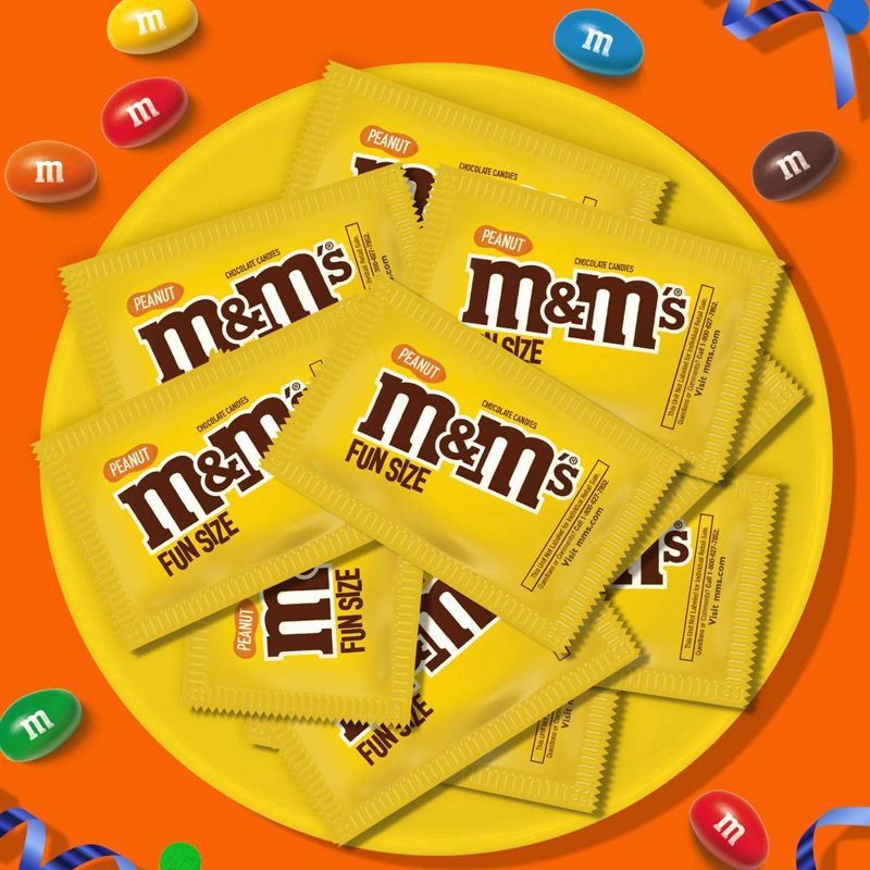 slide 4 of 12, M&M's Peanut Fun Size Chocolate Candy - 10.57oz, 10.57 oz