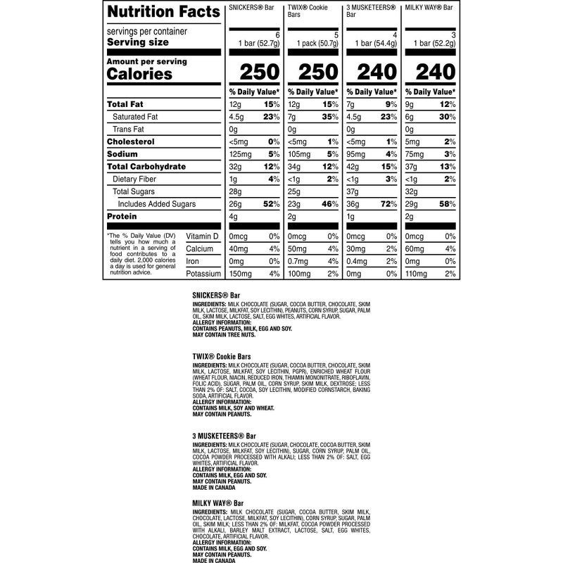 slide 6 of 12, Mars Snickers, Twix, Milky Way & More Full Size Chocolate Candy Bar Assortment Candy Mix - 18ct, 18 ct