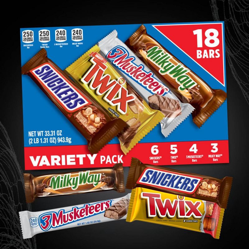 slide 12 of 12, Mars Snickers, Twix, Milky Way & More Full Size Chocolate Candy Bar Assortment Candy Mix - 18ct, 18 ct