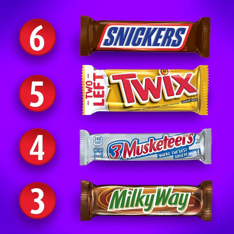 slide 6 of 8, Mars Snickers, Twix, Milky Way & More Assorted Chocolate Candy Bars - 18ct, 18 ct
