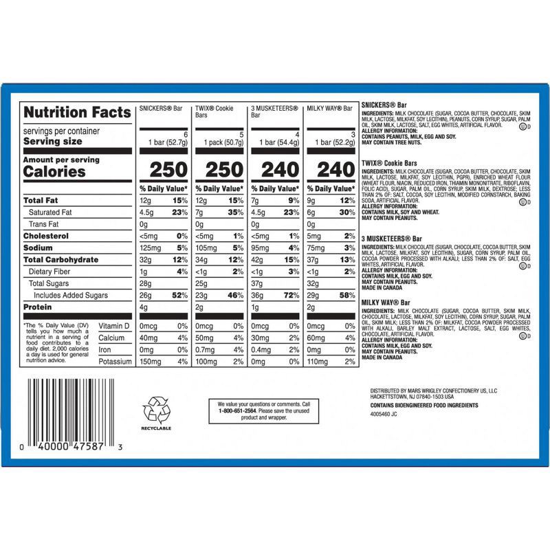 slide 11 of 12, Mars Snickers, Twix, Milky Way & More Full Size Chocolate Candy Bar Assortment Candy Mix - 18ct, 18 ct