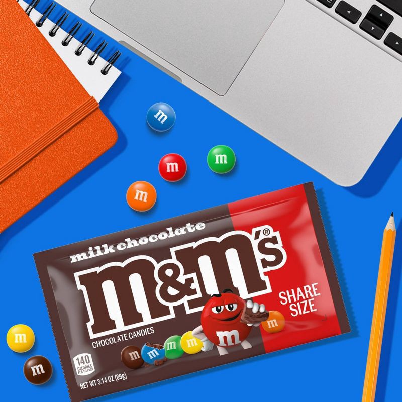 slide 5 of 9, M&M's Milk Chocolates King Size Candy Bag - 3.14oz, 3.14 oz