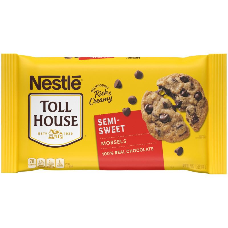 slide 3 of 13, Nestle Toll House Semi-Sweet Chocolate Chips for Cookie Baking - 24oz, 24 oz