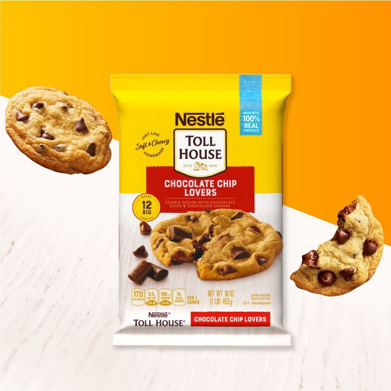 slide 7 of 11, Nestle Toll House Ultimates Chocolate Chip Lovers Cookie Dough - 16oz/12ct, 12 ct; 16 oz