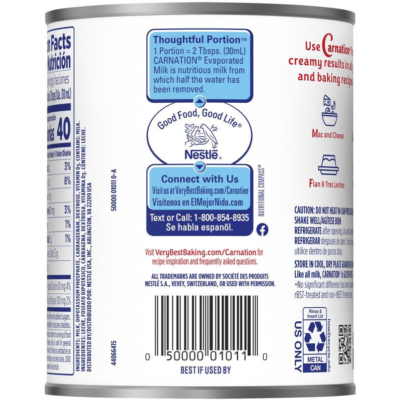 slide 9 of 9, Nestle Carnation Evaporated Milk for Pumpkin Pie and Cooking - 12 fl oz, 12 fl oz