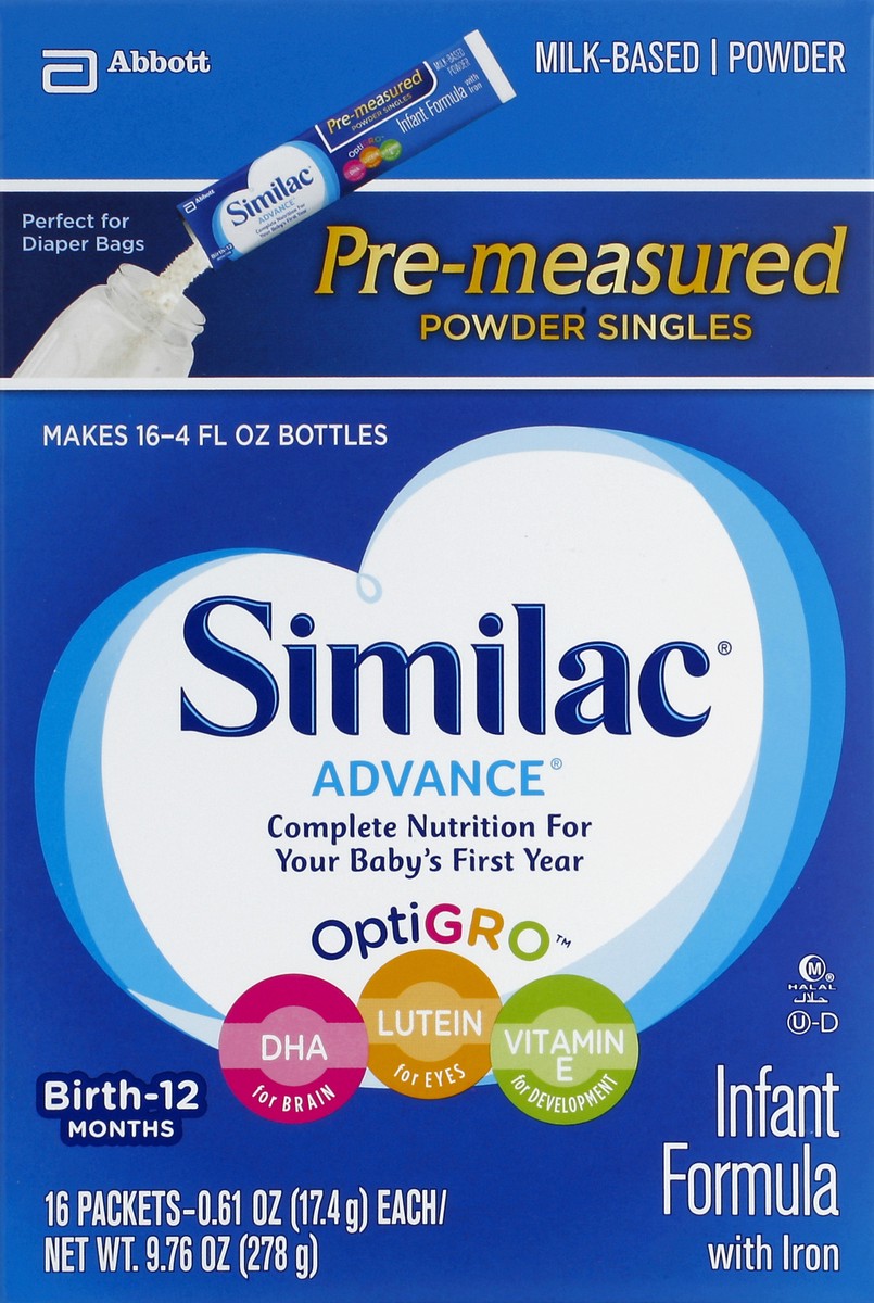 slide 5 of 6, Similac Advance Infant Formula On-The-Go Powder Sticks with Iron, 6 ct; 9.76 oz