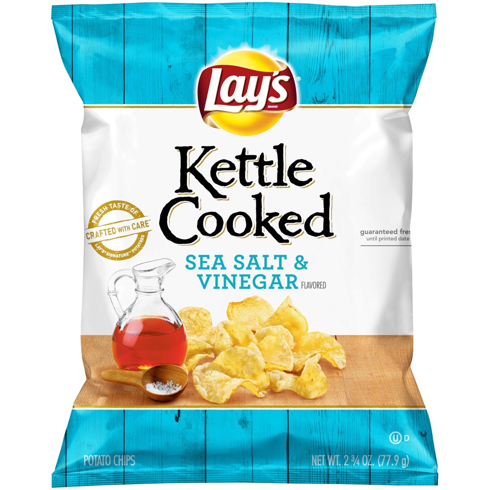 slide 2 of 4, Lay's Kettle Cooked Sea Salt & Vinegar Potato Chips, 2.75 oz