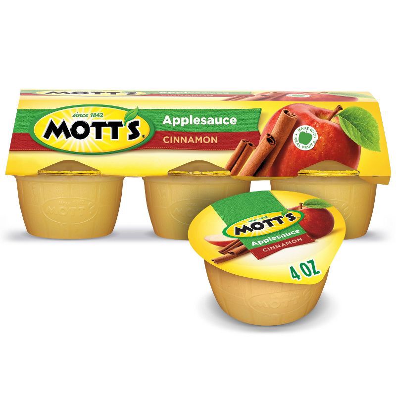 slide 1 of 12, Mott's Cinnamon Applesauce - 6ct/4oz Cups, 6 ct; 4 oz