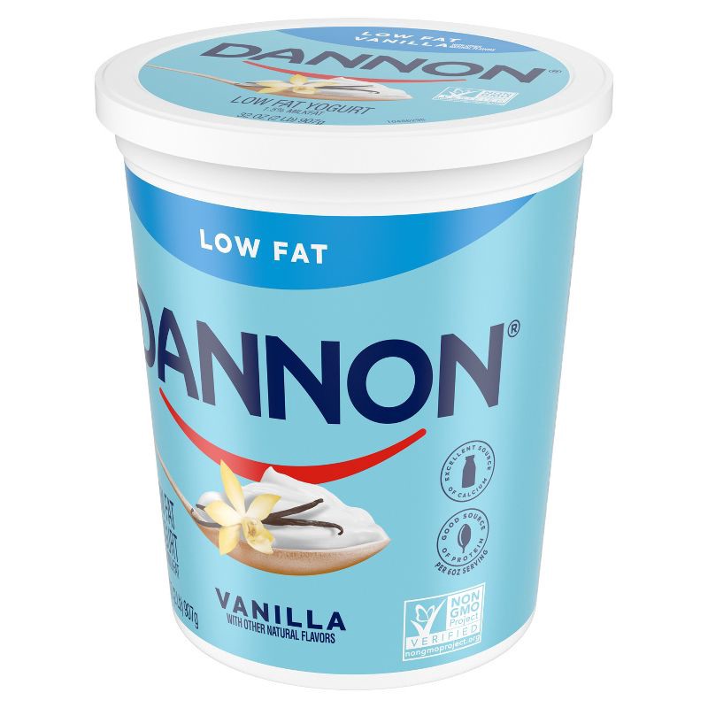 slide 8 of 12, Dannon Low Fat Non-GMO Project Verified Vanilla Yogurt - 32oz Tub, 32 oz