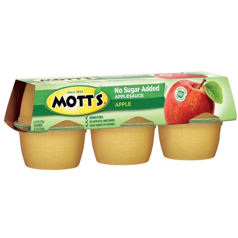 slide 15 of 16, Mott's Unsweetened Applesauce - 6ct/3.9oz Cups, 6 ct; 3.9 oz