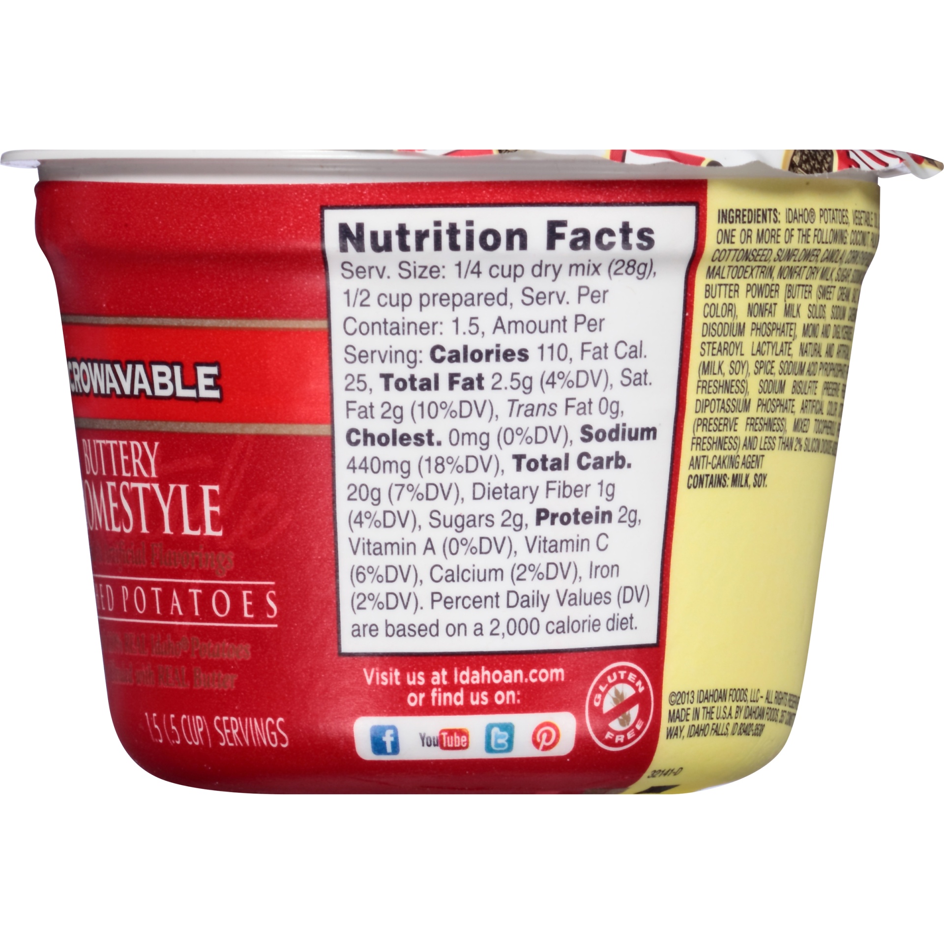 slide 2 of 6, Idahoan Buttery Homestyle Mashed Potatoes Cup, 1.5 oz