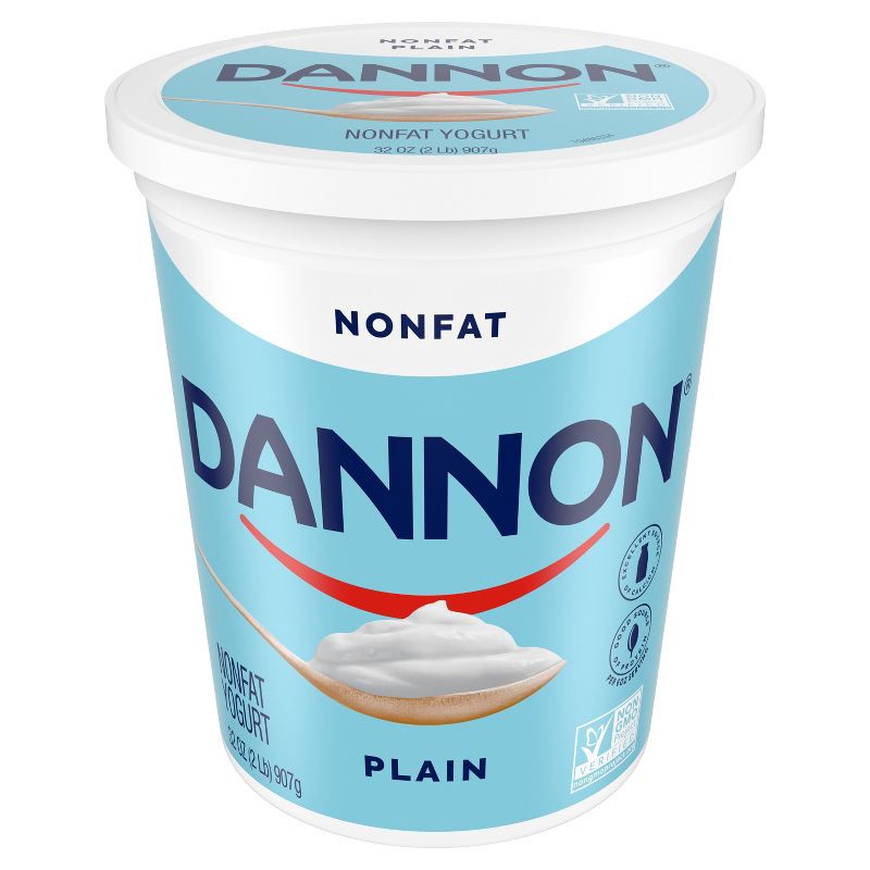 slide 2 of 12, Dannon Nonfat Non-GMO Project Verified Plain Yogurt - 32oz Tub, 32 oz