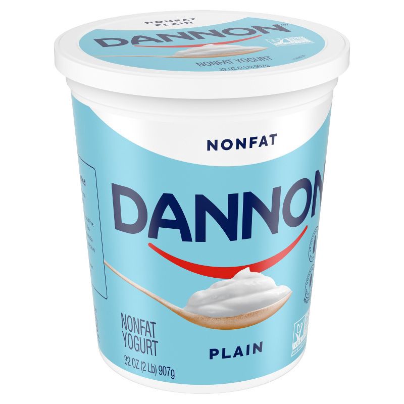 slide 7 of 12, Dannon Nonfat Non-GMO Project Verified Plain Yogurt - 32oz Tub, 32 oz