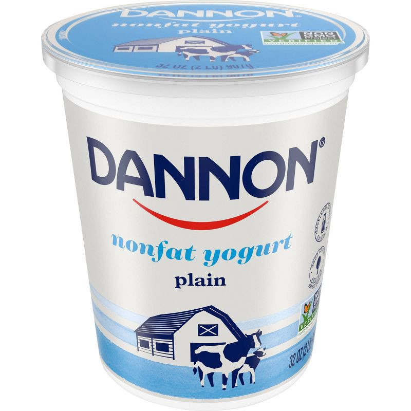 slide 9 of 12, Dannon Nonfat Non-GMO Project Verified Plain Yogurt - 32oz Tub, 32 oz