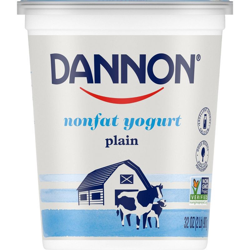 slide 11 of 12, Dannon Nonfat Non-GMO Project Verified Plain Yogurt - 32oz Tub, 32 oz