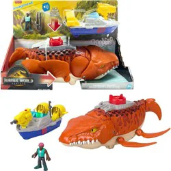 Imaginext Jurassic World Rebirth Aqua Chomp Chase Mosasaurus Dinosaur Toy Playset