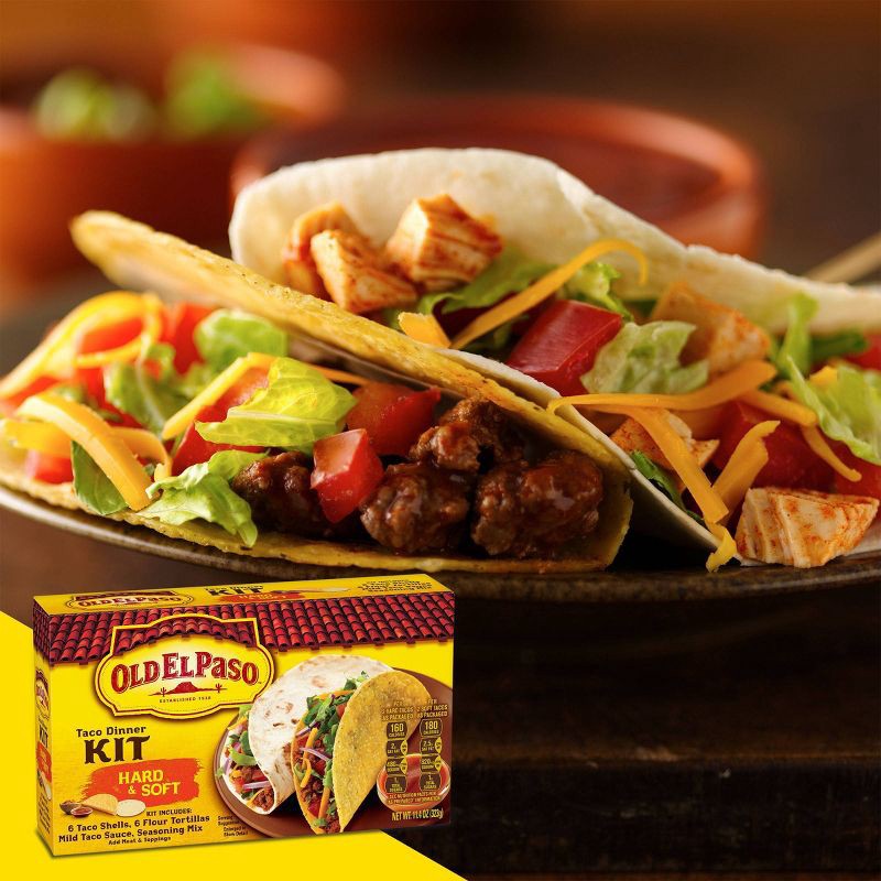 slide 3 of 12, Old El Paso Hard & Soft Shell Taco Dinner Kit - 11.4oz, 11.4 oz